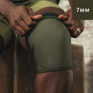 Genouillères SBD kaki pour haltérophilie, powerlifting, streetlifting, strongman et crossfit